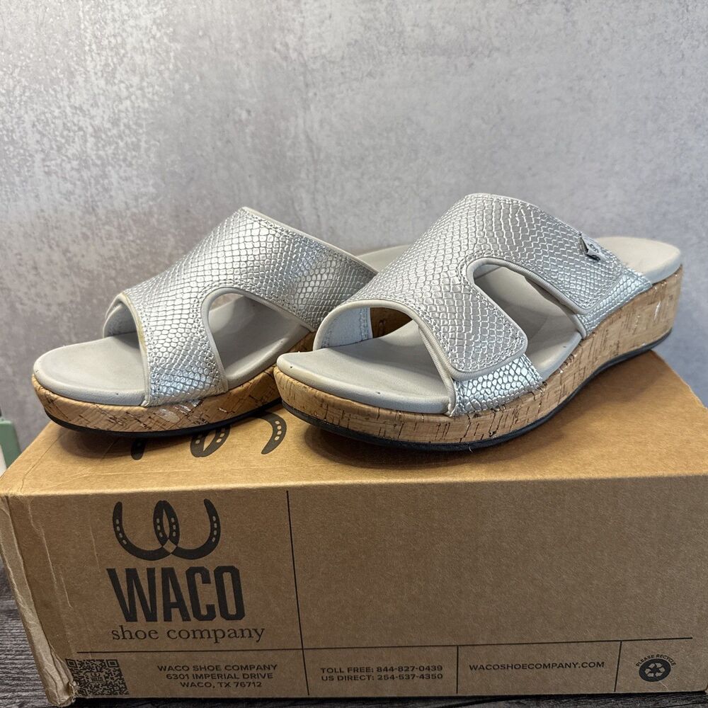spenco womens 8.5 new Wedges Silver